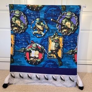 VINTAGE TMNT Teenage Mutant Ninja Turtles twin flat sheet 63"X94"